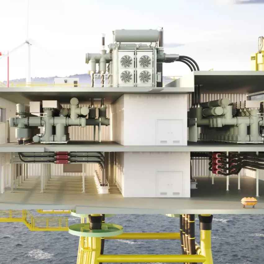 Offshore Umspannwerk Querschnitt